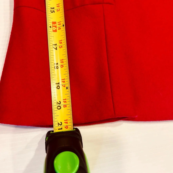 😍LOFT NWT Red Pea Coat with Double Breasted Style and Prominent Collar - Picture 15 of 16